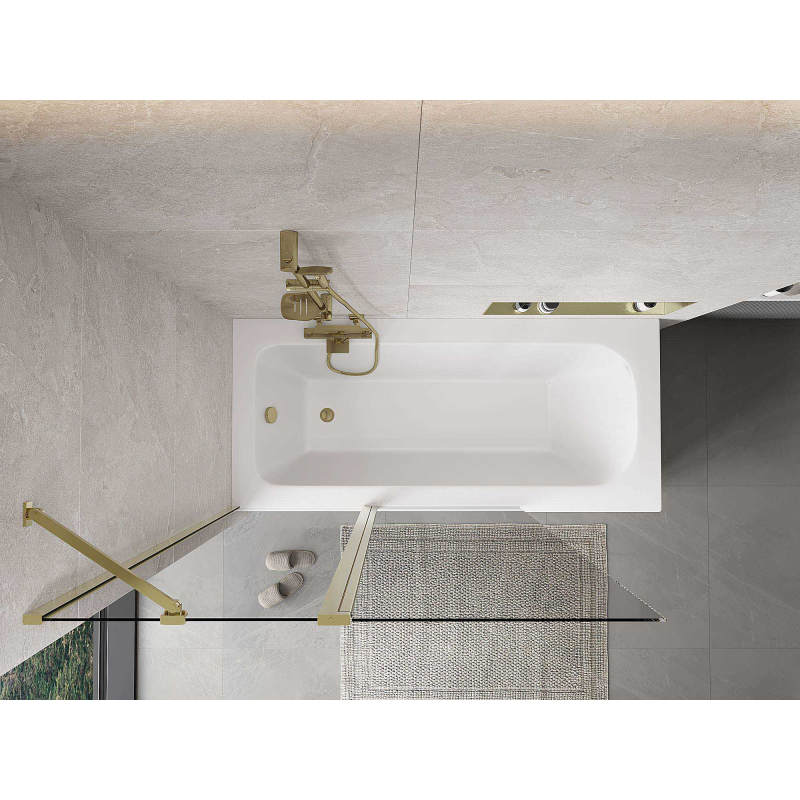 Mexen Mist paravan de duș cu 2 panouri 120 x 150 cm, transparent, auriu - 8A9-120-011-50-00