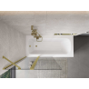 Mexen Mist paravan de baie cu 2 aripi 100 x 150 cm, transparent, auriu periat - 8A9-100-011-55-00