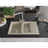 Mexen Gaspar chiuvetă de granit cu 1,5 camere cu picurător și baterie de bucătărie Duero, bej - 6507-69-671600-00