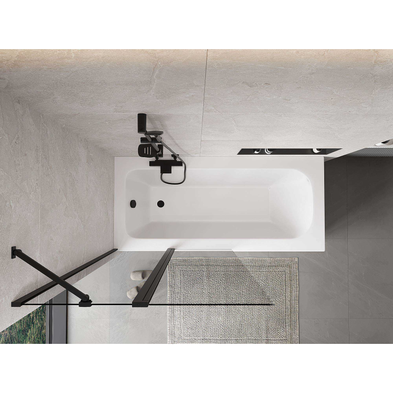 Mexen Mist paravan de duș cu 2 aripi 100 x 150 cm, transparent, negru - 8A9-100-011-70-00