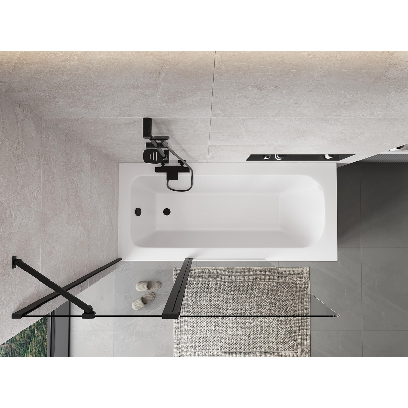 Mexen Mist paravan pentru cadă 2-arii 120 x 150 cm, transparent, negru - 8A9-120-011-70-00