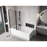 Mexen Mist paravan baie, 2 canaturi, 140 x 150 cm, transparent, negru - 8A9-140-011-70-00