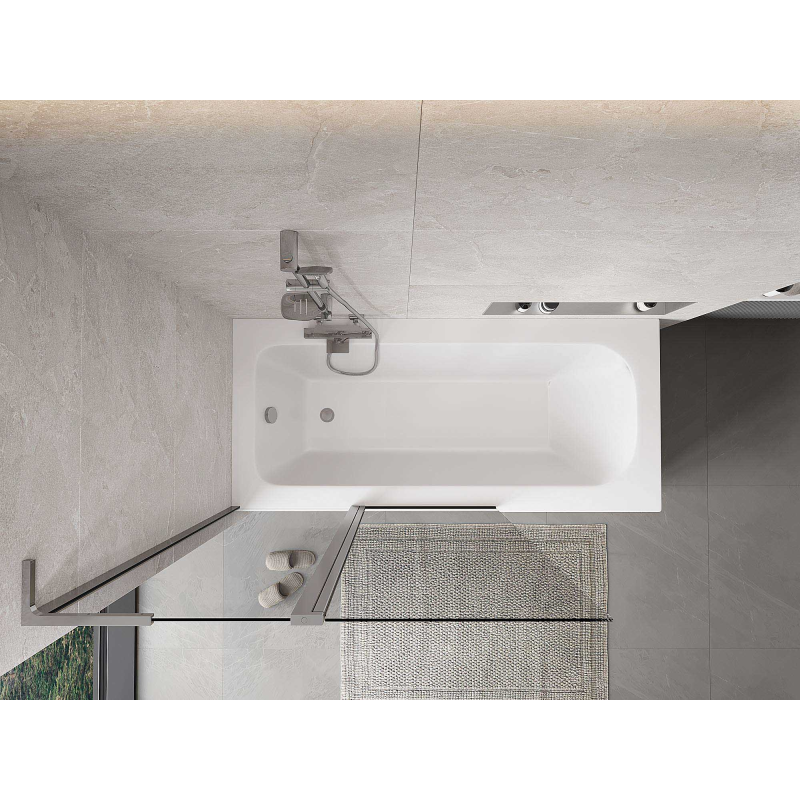 Mexen Mist L fürdőkádparaván, 2-szárnyú, 110 x 150 cm, átlátszó, króm - 8A9L-110-011-01-00