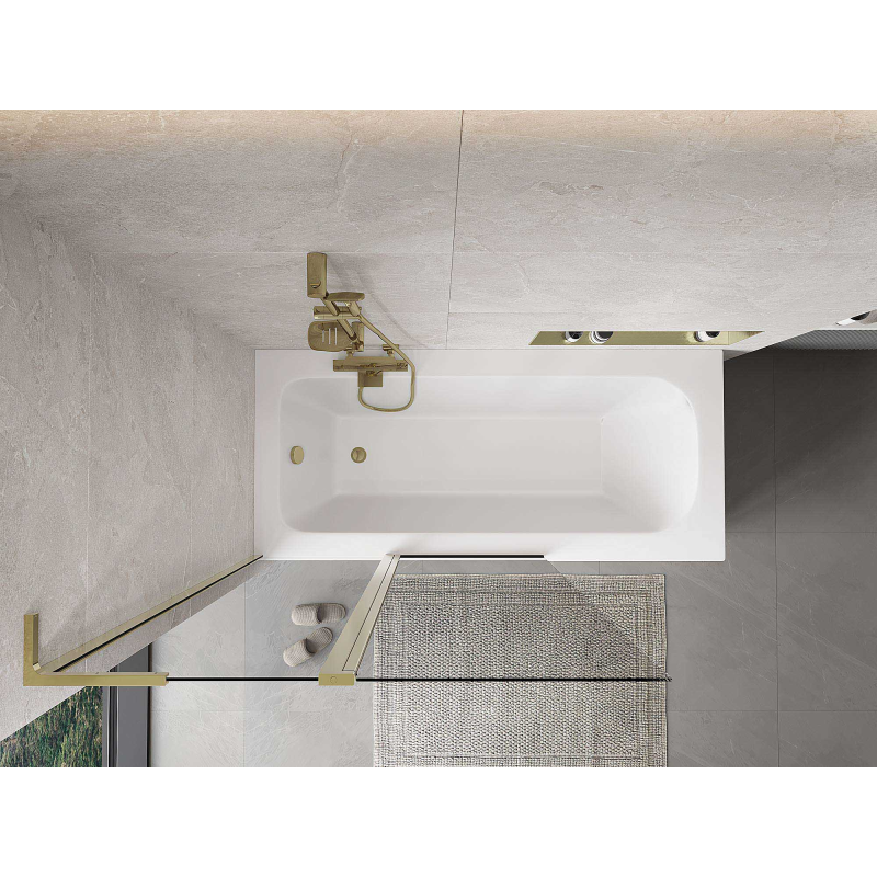 Mexen Mist L paravan de baie 2-bucăți 110 x 150 cm, transparent, auriu - 8A9L-110-011-50-00