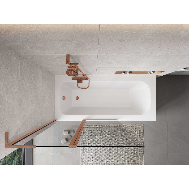 Mexen Mist L ecran de baie 2-panouri 110 x 150 cm, transparent, cupru periat - 8A9L-110-011-65-00