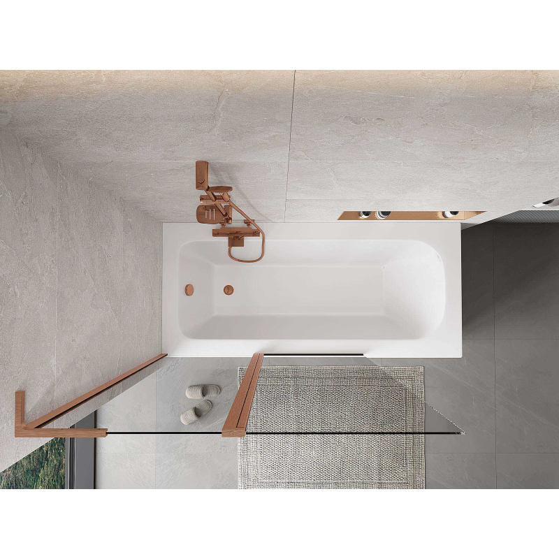 Mexen Mist L paravan de duș cu 2 canaturi 120 x 150 cm, transparent, cupru periat - 8A9L-120-011-65-00