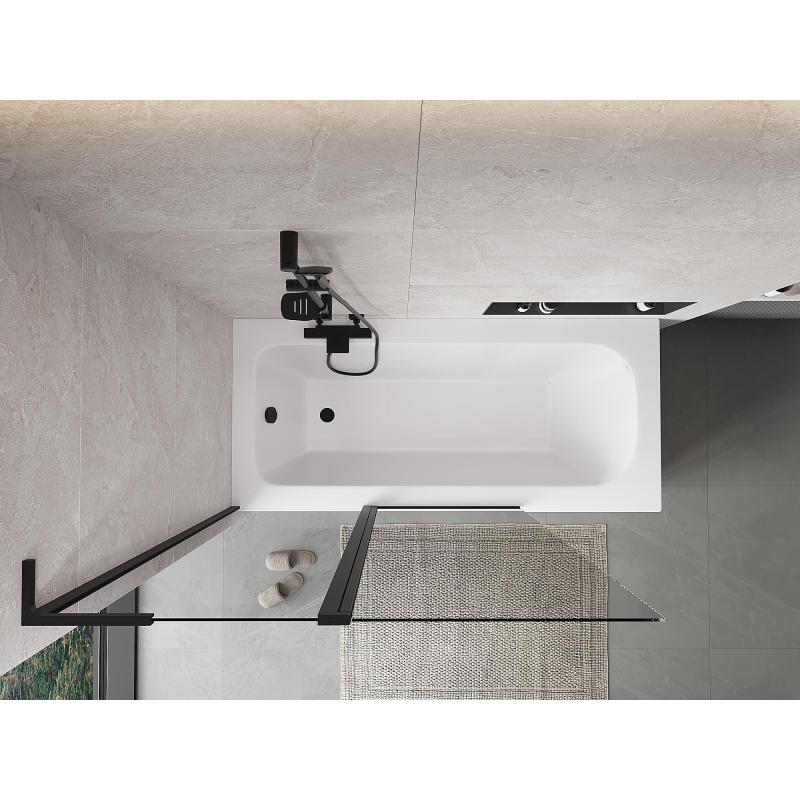 Mexen Mist L paravan cadă cu 2 panouri 120 x 150 cm, transparent, negru - 8A9L-120-011-70-00