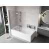 Mexen Mist 2-szárnyú bal oldali kádparaván 140 x 150 cm, átlátszó, króm - 8A9-140-002-01-00-L
