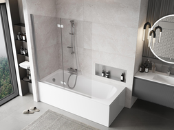 Mexen Mist paravan de duș cu 2 aripi stânga 140 x 150 cm, transparent, crom - 8A9-140-002-01-00-L