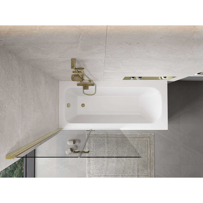 Mexen Mist paravan de duș cu 2 uși, stânga 100 x 150 cm, transparent, auriu - 8A9-100-002-50-00-L