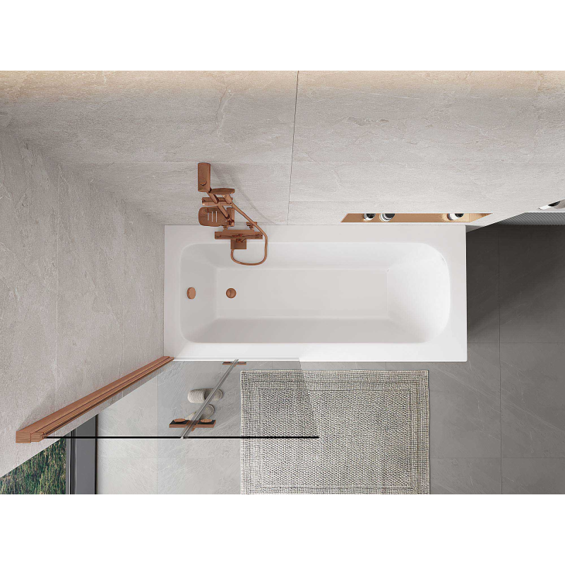 Mexen Mist kétajtós bal oldali zuhanyfal 80 x 150 cm, átlátszó, kefe réz - 8A9-080-002-65-00-L