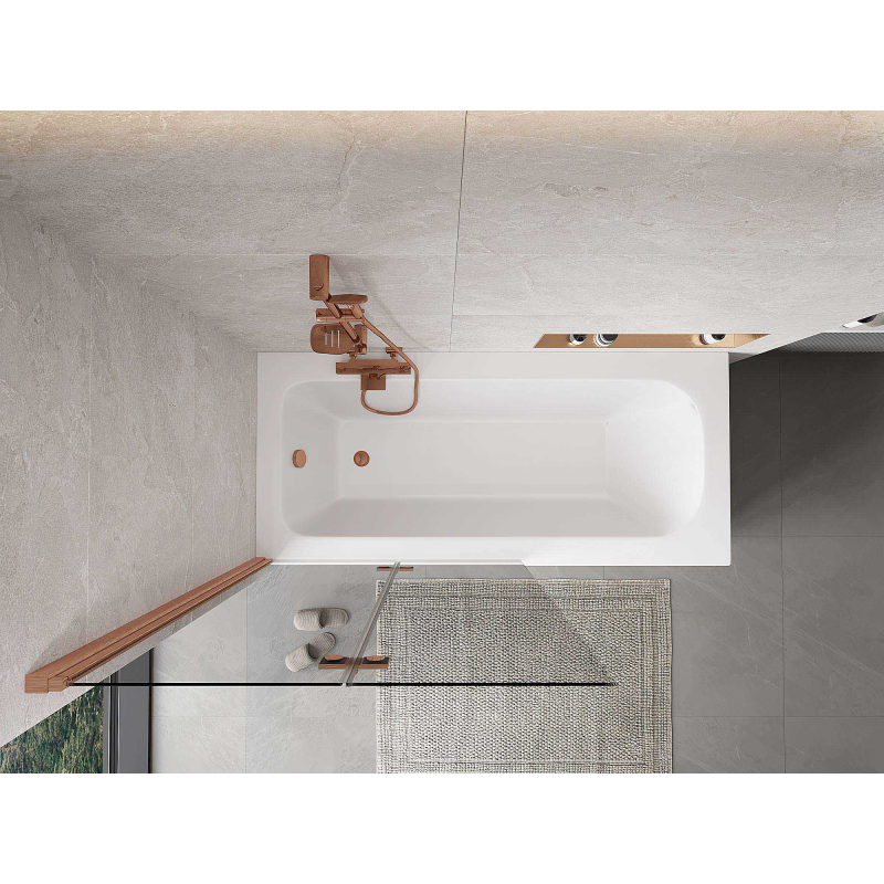 Mexen Mist panou paravan cadă cu 2 uși stânga 100 x 150 cm, transparent, cupru periat - 8A9-100-002-65-00-L