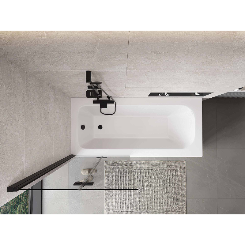 Mexen Mist paravan de duș cu 2 secțiuni, stânga, 80 x 150 cm, transparent, negru - 8A9-080-002-70-00-L