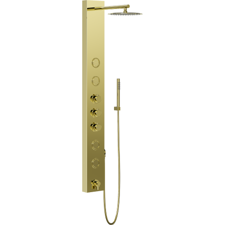 Panou de duș Mexen Ivo cu gură de scurgere, auriu - 7608-03-50