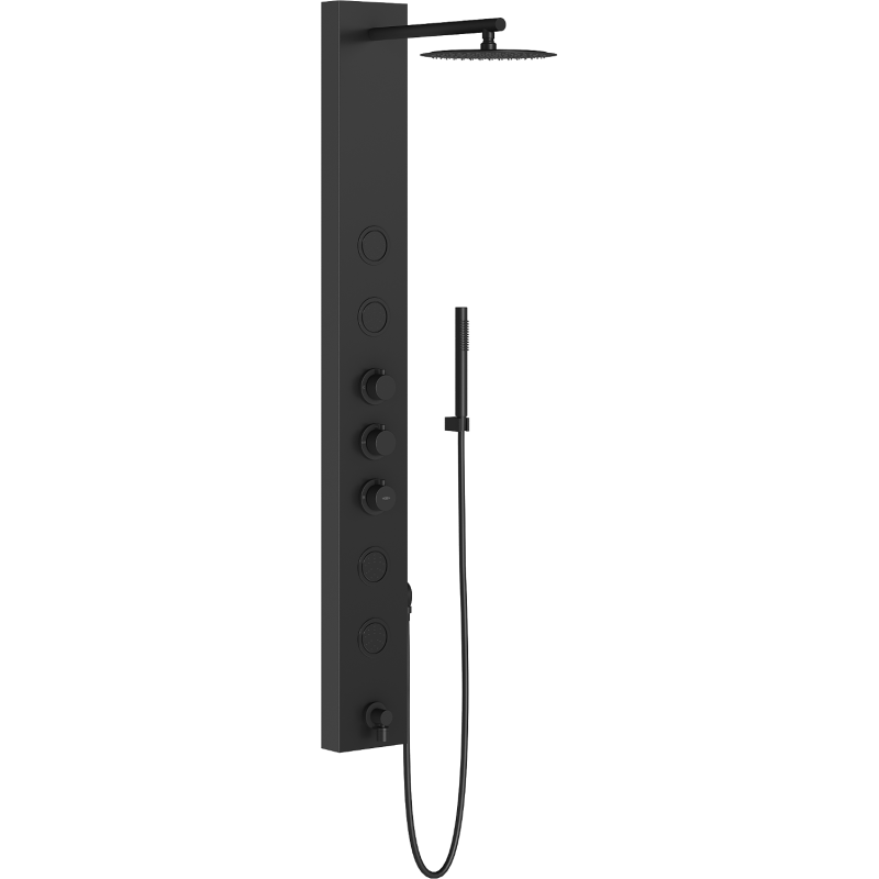 Mexen Ivo zuhanypanel kifolyóval, fekete - 7608-03-70