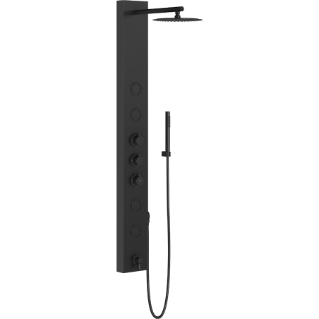 Mexen Ivo zuhanypanel kifolyóval, fekete - 7608-03-70
