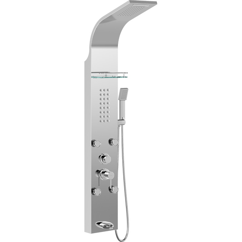 Mexen Adrox panel de duș cu gură de scurgere, crom - 7613-04-00
