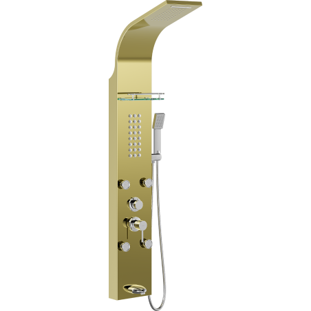 Mexen Adrox panou de duș cu baterie, auriu - 7613-04-50