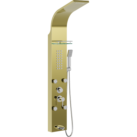 Mexen Adrox zuhany panel kifolyóval, arany - 7613-04-50