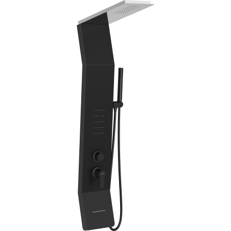 Mexen Yap zuhanypanel, fekete/króm - 7612-02-77
