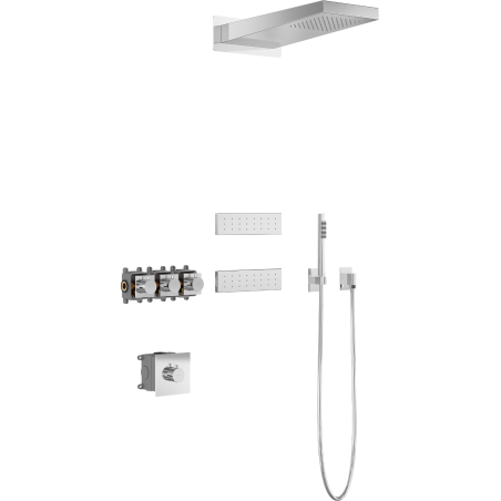 Mexen Fall set de duș încastrat, crom - 7602-04-00
