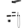 Mexen Fall set de duș încastrat, negru - 7602-04-70