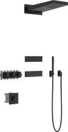 Mexen Fall set de duș încastrat, negru - 7602-04-70