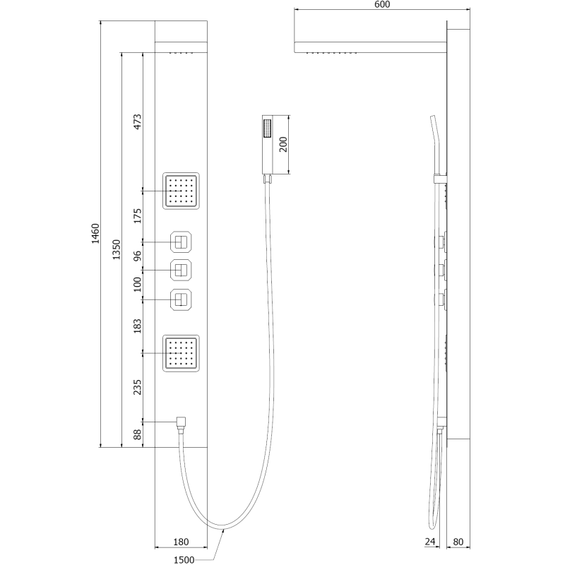 Mexen Savio set de duș încastrat, crom - 7605-03-00