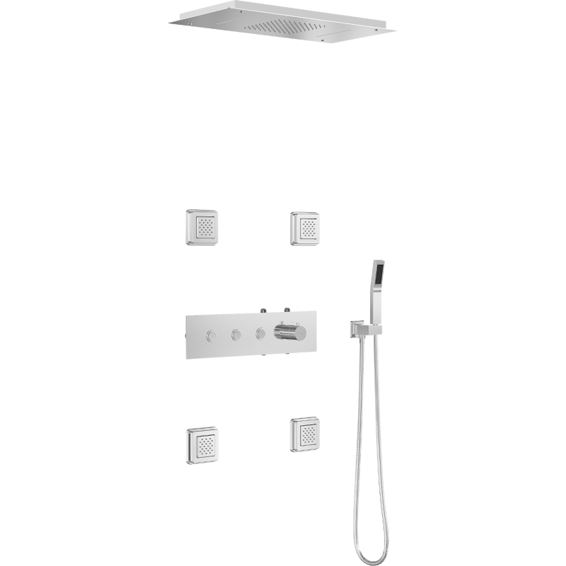 Mexen Soler set de duș încastrat, crom - 7601-04-00