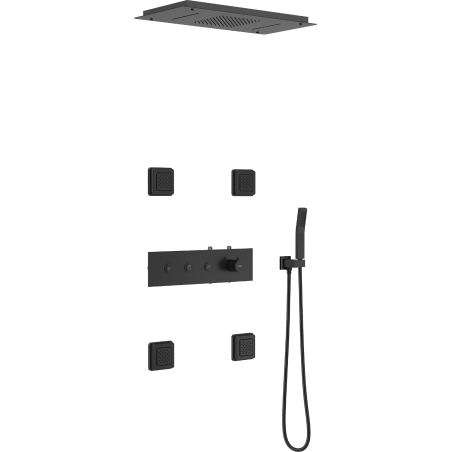 Mexen Soler set de duș încastrat, negru - 7601-04-70