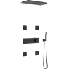 Mexen Soler set de duș încastrat, negru - 7601-04-70