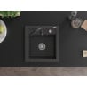 Mexen Vito chiuvetă de bucătărie din granit cu 1 compartiment și baterie de bucătărie Telma, negru pătat - 6503-76-670200-70