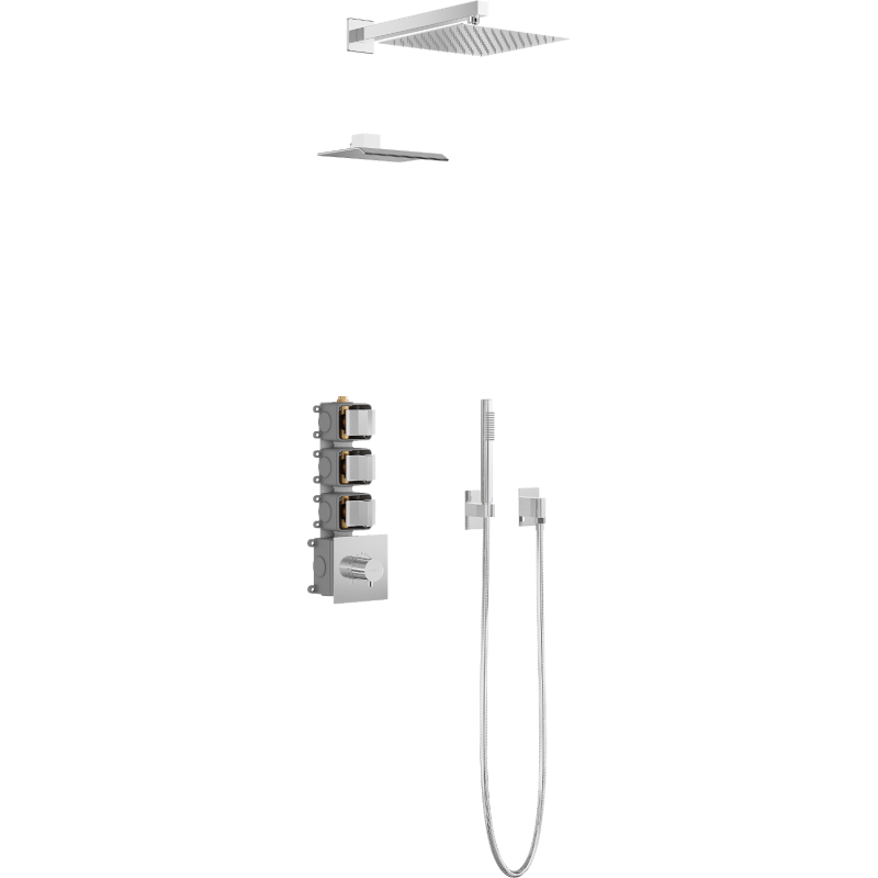 Mexen Boka set de duș îngropat, crom - 7603-03-00