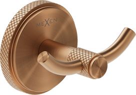 Mexen Gravo kettős törölközőakasztó, kefélt réz - 70A93012-65