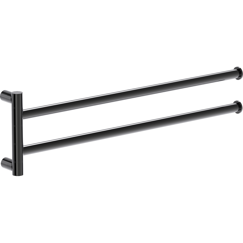 Mexen Loop suport dublu pivotant pentru prosoape, crom negru - 70A71049-73