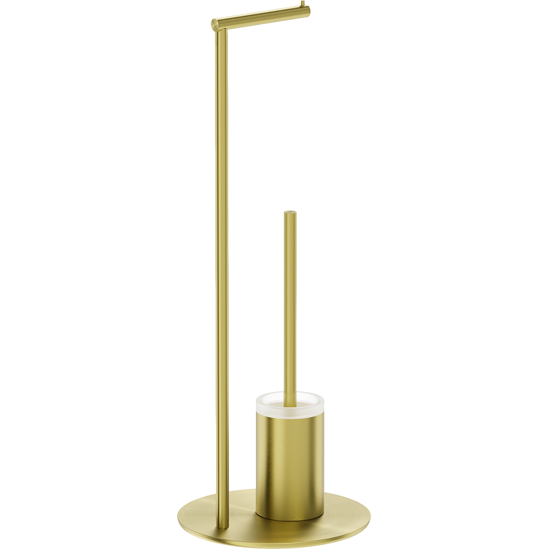 Mexen Loop perie de toaletă pe suport cu suport pentru hârtie, aurie periată - 70A71095-55