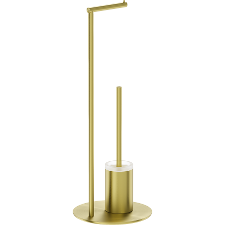 Mexen Loop perie de toaletă pe suport cu suport pentru hârtie, aurie periată - 70A71095-55