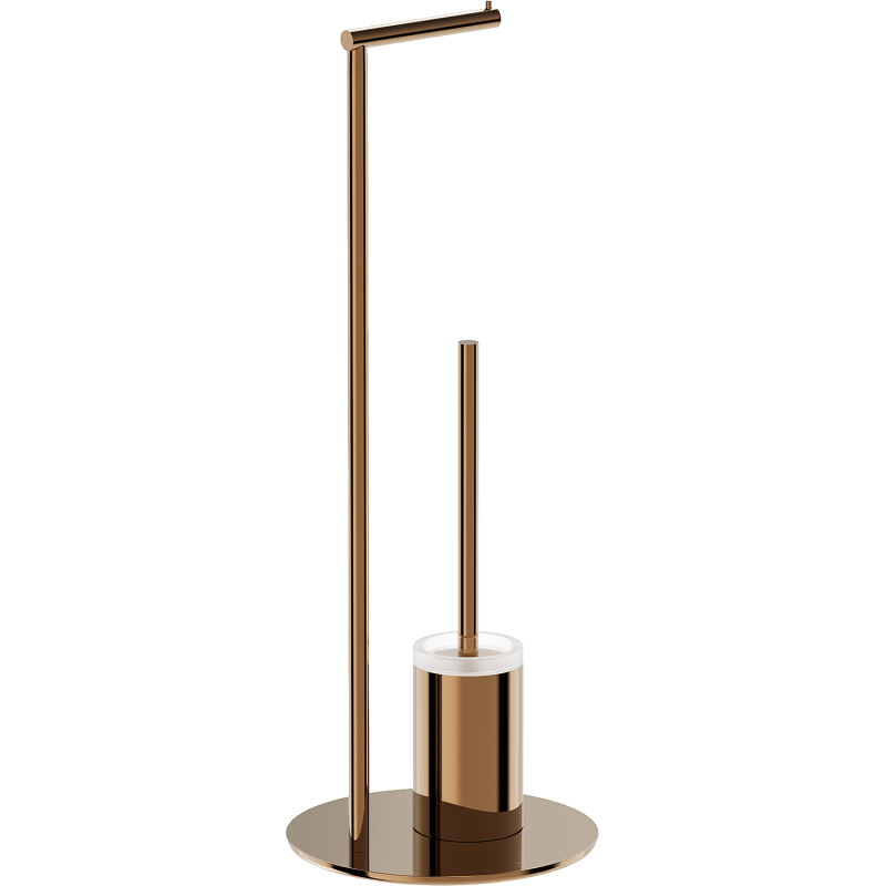 Mexen Loop szabadon álló WC-kefe papírtartóval, rózsaszín arany - 70A71095-60