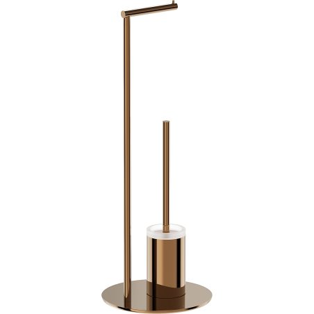 Mexen Loop szabadon álló WC-kefe papírtartóval, rózsaszín arany - 70A71095-60