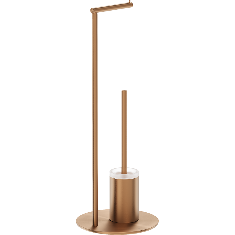 Mexen Loop perie de toaletă independentă cu suport pentru hârtie, cupru periat - 70A71095-65