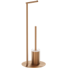 Mexen Loop álló WC-kefe papírtartóval, selyemfényű réz - 70A71095-65
