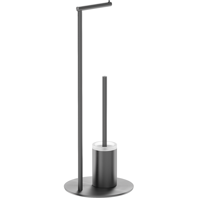 Mexen Loop álló WC-kefe papírtartóval, szálcsiszolt pisztolyszürke - 70A71095-66