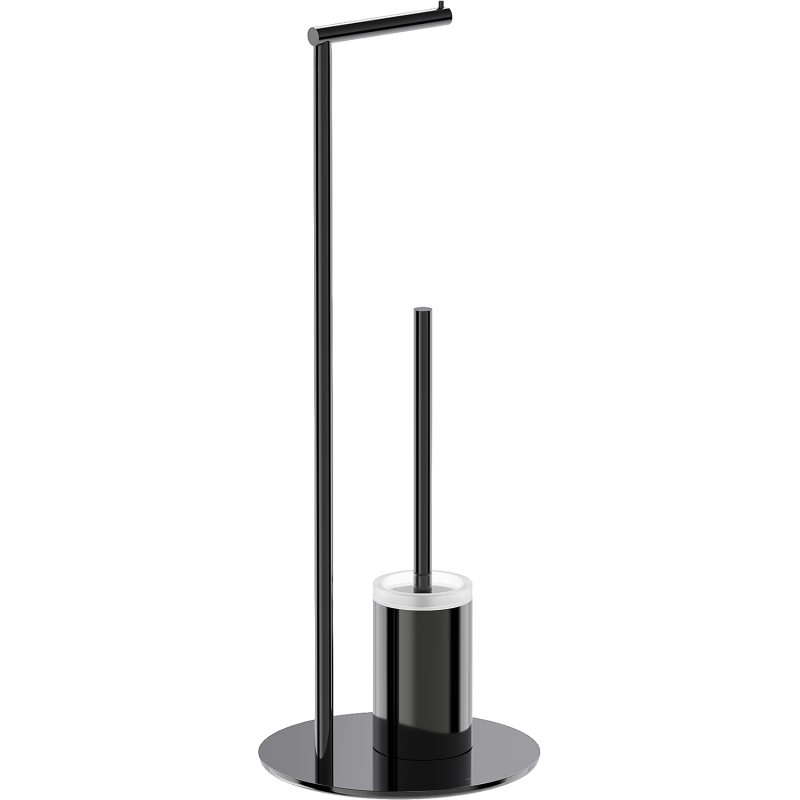 Mexen Loop perie de toaletă în picioare cu suport pentru hârtie, crom negru - 70A71095-73