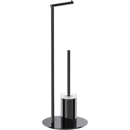 Mexen Loop perie de toaletă în picioare cu suport pentru hârtie, crom negru - 70A71095-73