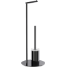 Mexen Loop perie de toaletă în picioare cu suport pentru hârtie, crom negru - 70A71095-73