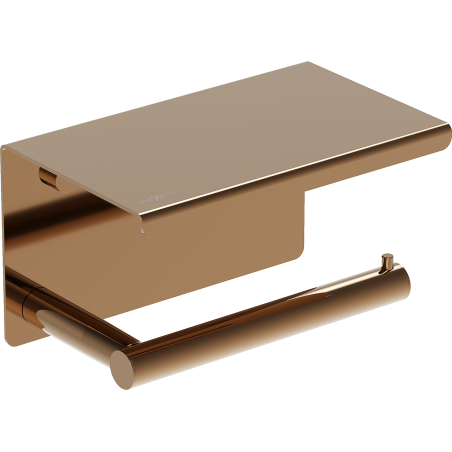 Mexen Loop suport pentru hârtie igienică cu raft, aur roz - 70A71022-60
