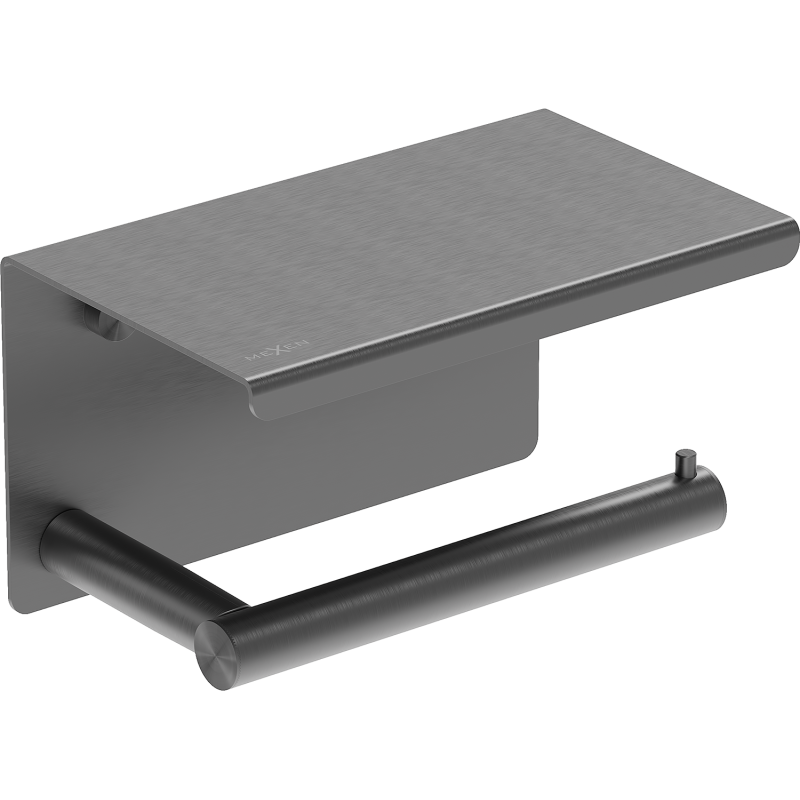 Mexen Loop suport pentru hârtie igienică cu raft, gun gray periat - 70A71022-66