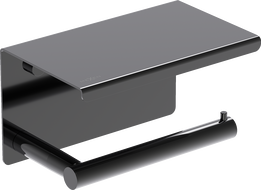 Mexen Loop WC-papír tartó polccal, fekete króm - 70A71022-73