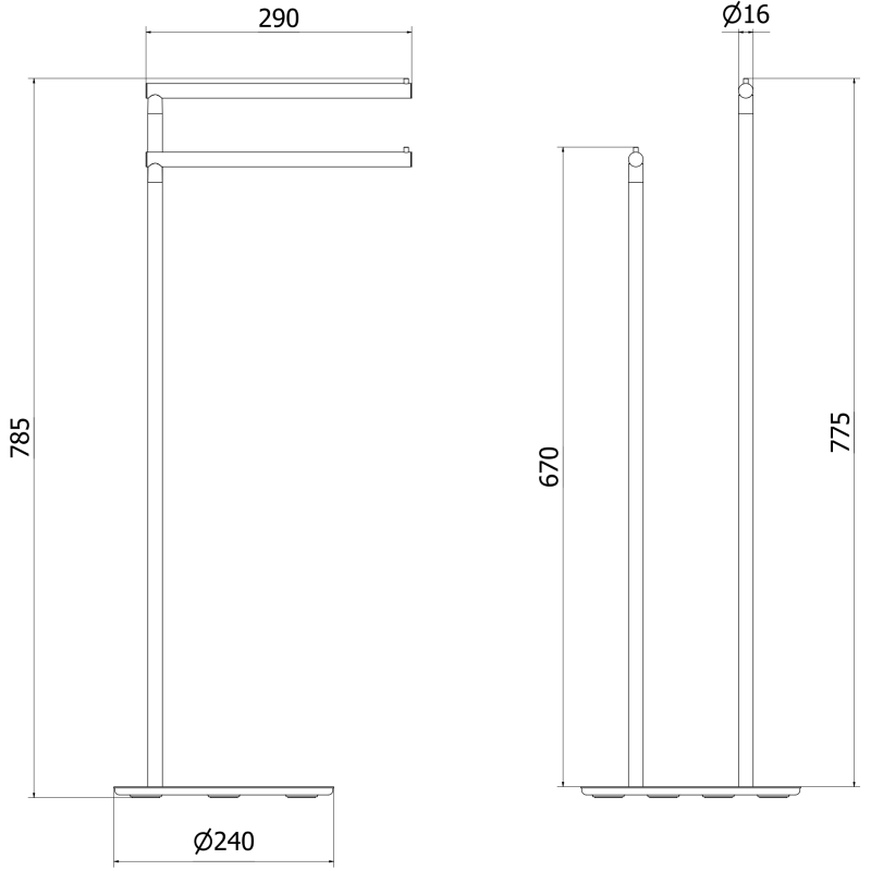 Mexen Loop suport de prosoape de baie, cupru periat - 70A71096-65
