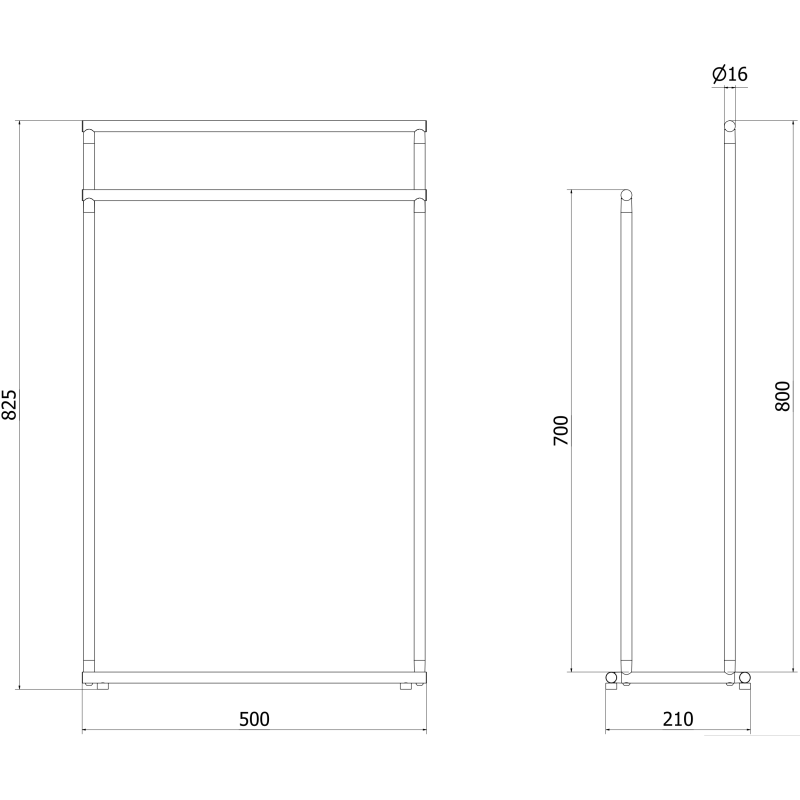 Mexen Loop suport de prosoape de sine stătător, cupru periat - 70A71098-65